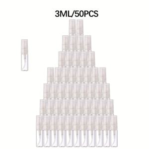 TEMU 50개 2/3/5/10ml 투명 유리 스프레이 병, 재충전 가능한 미니 향수 분사기, 액체용 휴대용 여행 노즐 병, 남성과 여성용 메이크업 용기, 선물로 적합합니다|트래블보틀|향수