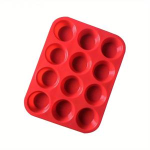 TEMU 1pc 비착성 실리콘 머핀 팬, 12구 컵케이크 몰드, 오븐 안전, 열 저항, 쉬운 릴리스 및 청소, 완벽한 베이킹 결과, 어머니의 날, 크리스마스, 노동절, 가족 및 친구에게 가장 좋은 선물에 적합합니다.