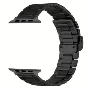 TEMU Apple Watch Ultra 2/1 49mm 시리즈 10 46mm/42mm 밴드에 적합한 스테인리스 스틸 쓰리 비즈 스트랩, iWatch 9/8/7 45mm 41mm, SE/6/5/4/3 44mm 40mm 42mm 38mm 스테인리스 스틸 스트랩