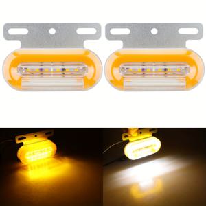 TEMU 트럭 사이드 라이트 2개 세트 - 24V 이중 색상 LED 야간 보조 운전 조명, 고휘도 네온 스타일 다색 옵션(녹색, 빨강, 파랑, 노랑), 내구성 있는 금속 하우징 및 투명 렌즈로 향상된 야간 가시성 및 차량 안전을 위한 - 트럭 및 자동차에 적합
