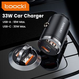TEMU Toocki 33W 차량용 충전기 고속 충전 PPS 33W USB 타입 C 아이폰 15 14 프로, 화웨이 샤오미 삼성 S23용