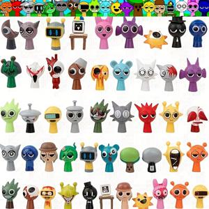 TEMU 48pcs 카툰 리듬 박스 테마 스태츄 - 아름다운 PVC 장식, 가정, 파티 및 휴일 장식에 적합 - 크리스마스, 부활절, 생일 및 수집가에게 완벽한 선물, 파티 액세서리 | 아름다운 장식 | 우아한 공예, 세련된 장식