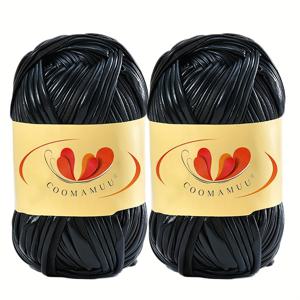 TEMU 2개*100g 실 핸드워븐 슬리퍼용 금속 코어 플리스 DIY 손바느질 지갑 가방 바구니 폴리에스터 니트 크로셰 티셔츠 실, DIY 지갑 만들기|뜨개실