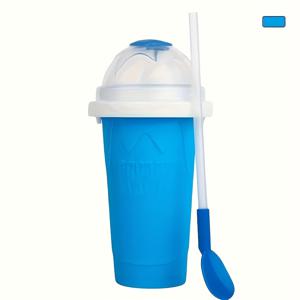 TEMU 1세트 빠른 냉동 매직 스무디 컵, 휴대용, 이중층, 실리콘, 재사용 가능, 보온성, 방청, 다목적, 뚜껑 및 빨대 포함, 스무디, 주스, 소다, 우유, 아이스크림에 적합