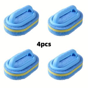 TEMU 4pcs 스폰지 지우개 튜브 및 타일 클리너 핸들 - 주방, 수영장, 식기세척 및 청소용 강력한 스크러버|수세미|욕조