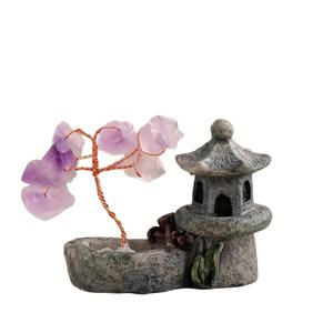 TEMU 자동차 대시보드 장식 아메시스트 트리 - 풍수 행운의 나무, 보라색 느낌, 집/사무실/차량 인테리어용 - 책상, 선반 또는 대시보드 장식품, 생명의 나무, 정교한 공예, 행운을 상징하는 홈 및 집들이 선물