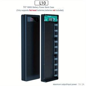 TEMU 아이폰 샤오미 화웨이용 휴대용 듀얼 USB 타입C 충전 케이스 포함 18650 파워뱅크 배터리 박스 홀더