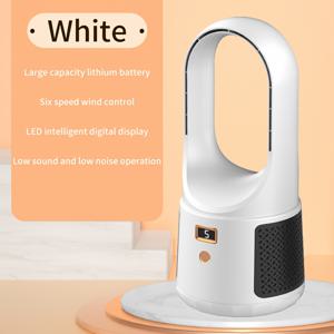 TEMU 호투 1개 LED 디스플레이 무풍력 팬, 3단계 풍속 조절, 대용량 18650 리튬 배터리, USB 충전식 휴대용 선풍기, 가정/사무실/여행용 쿨링 기기, 모던 디자인 및 디지털 제어 기능