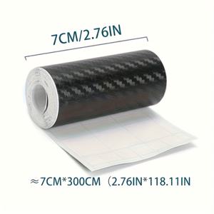 TEMU 5D 카본 파이버 자동차 보호 필름 - PVC 도어 실 프로텍터, 방지 스크래치 반사 테이프, 차량 입구 계단 및 후방 거울용, 문 가장자리 가드에 적합 - 방수 범용 핏