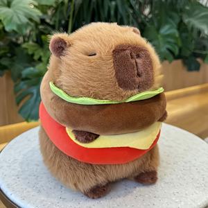 TEMU 햄버거 모양의 플러시 개 장난감 - 부드럽고 물어뜨리지 않는 녹색 및 빨간색 액센트가 있는 부드러운 장난감, 모든 품종 및 크기에 적합, 개 장난감, 재미있는 디자인, 내구성 있는 수선