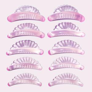 TEMU 5쌍 재사용 가능한 쉘 스타일 속눈썹 연장 접착 로드 - 3D 컬러 소프트 핑크 파스텔 색상, 알코올 & 배터리 없는 속눈썹 펌 컬링, 손상 없는 스타일링, 눈속눈썹 컬러 키트, 배터리 프리 컬러, 우아한 뷰티 액세서리, 내구성 있는 뷰티 도구