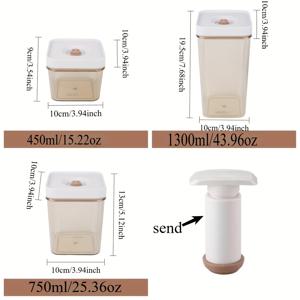 TEMU 4pcs 현대식 진공 밀봉 주전자 세트, 식품 등급 재료, 오랜 기간 동안 신선함을 유지하는 1클릭 진공 밀봉, 주방 냉장고 습기 방지 및 산화 방지 보관 용기, 커피 빈, 차 잎 및 다양한 식품 보존에 적합, 재질: ABS+PET+실리콘|냉장고|김치냉장고|트라이탄밀폐용기