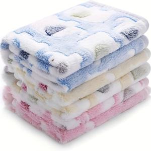 TEMU 3pcs 울트라 소프트 애완 동물 담요, 편안한 코끼리 디자인 - 기계 세척 가능, 추가 소형에서 대형 개, 머리 끄덕이는 개, 애완 동물 침대에 적합
