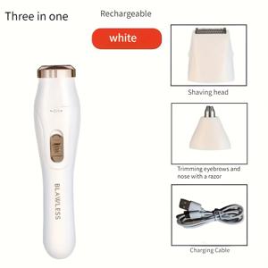 TEMU 3-in-1 전기 제모 세트 - USB 충전식 얼굴 트리머, 코털 클리퍼, 전신 제모기, 리튬 배터리, 다목적, 여성을 위한 이상적인 선물