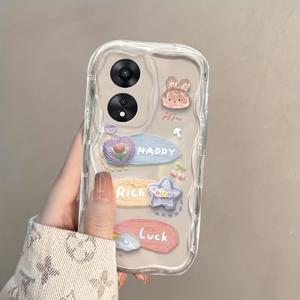 TEMU 삼색 페인팅 3D 토끼 곰 인형 S25 울트라 호환 A56/A54 케이스, A52 소프트 A13/A16-5G/S24/S20FE/S21 플러스/S22/울트라 S25/갤럭시 S23/A05/A12/A13/A15/S22/S23/A73/A55/A06 투명 케이스|S21케이스|S22케이스