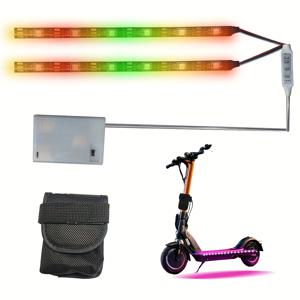 TEMU RGBIC LED 자전거 스케이트보드 조명 스트립 야간 라이딩 쿨 컬러 안전 경고등, 배터리 구동식 (배터리 미포함), 버튼 제어 깜빵 모드 가능, 모든 스케이트보드 및 자전거용 범용 프레임 장식, 사이클링/스케이트보드 애호가를 위한 이상적인 선물, 크리스마스와 추수감사절에 완벽한 선택