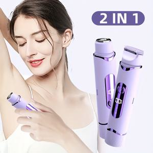 TEMU USB 충전식 눈썹 모발 트리머, 2-in-1 비키니 면도기, 휴대용 몸毛 제거기, 여행에 필수, 습식 및 건식 모발 제거기, 눈썹, 얼굴, 다리, 겨드랑이용, 충전식, 부드럽고 효율적인 면도, 분홍색-보라색 옵션, 가족, 친구, 연인에게 완벽한 선물, 추수감사절, 할로윈, 데이, 4월 1일, 부활절