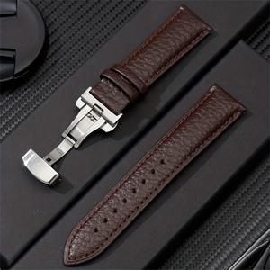 TEMU 스타일리시 합성 가죽 시계 스트랩, 나비 클라스프 - 부드러운 리치 질감, 화이트, 20mm/22mm, 스테인리스 스틸 버클, 남녀 공용 조절 가능
