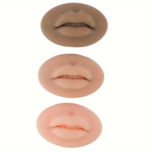 TEMU 3pc 5D 실리콘 입술, 터치감 있는 퍼머넌트 메이크업 연습용 몰드, 입술 문신 트레이닝을 위한 부드러운 입