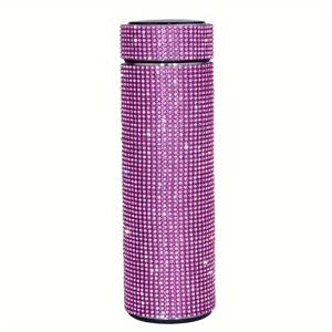 TEMU 1개, 반짝이는 스터드 진공 플라스크, 16oz/480ml 스테인레스 스틸 보온 보냉 물병, 여행용 열차잔, 뜨거운 음료와 차가운 음료를 위한, 여름과 겨울에 어울리는 음료용품, 선물|텀블러|트래블보틀