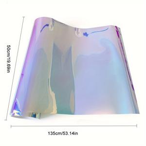 TEMU 자동차와 바디 색상 변경용 PVC 무지개 전기 도금 비닐 랩 롤, 환상적인 홀로그래픽 크롬 필름으로 차량 외부 및 내부 장식, 도색 보호 - 1롤