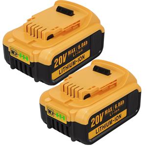 TEMU 2pcs 20V 6.0Ah DCB200 리튬 이온 대체 배터리 DEWALT 20V MAX 도구 (DCB206, DCB205, DCB204) - 스마트 배터리 관리 및 안전 기능이 있는 고용량 충전식 배터리, 내구성 있는 플라스틱/금속 구조, 도구 액세서리, 세련된 도구 디자인, 강력한 구조