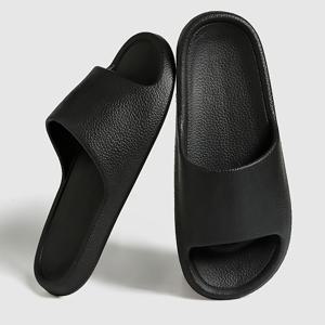 TEMU EVA 두꺼운 밑창 슬라이드 - 편안하고 통기성 좋은 오픈토 샌들, 다양한 색상으로 집, 욕실, 해변 착용용 - 쉬운 슬립온, 사계절 스타일, 캐주얼 풋웨어|캐주얼 컴포트웨어|통기성 디자인, 스트랩 샌들