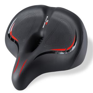 TEMU WEST BIKING 편안한 메모리 폼 와이드 자전거 안장, 방수 PU 소재, 인체공학적 디자인과 통기성 커버, BMX, MTB 및 로드 바이크용 충격 흡수 시트 - 혼합 색상