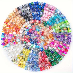 TEMU 50/80/100/150개 다색 아크릴 스페이서 비즈, 12mm 대형 구멍 장식용 비드, DIY 펜 및 키체인, 액세서리 제작에 적합