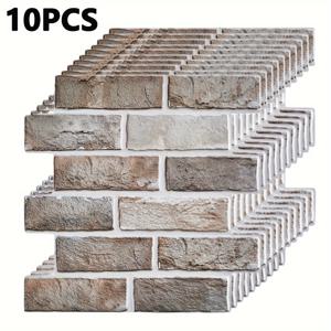TEMU 10/40/80pcs 3D 스테레오 벽 스티커 크리스마스 장식 벽지 창의적인 벽지 벽지 시뮬레이션 타일 스티커 방수 및 방습 홈 리노베이션 벽 스티커 욕실 침실 주방 거실 배경 벽 복도 30*30Cm/11.8*11.8Inch에 적합합니다.