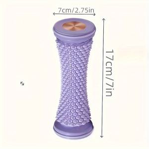 TEMU 1pc 쉬운 롤 발 фас지 완화 롤러 - 근육 완화를 위한 PVC 발 마사지기, 요가 및 아치 지원, 가정 운동에 적합, 수동 작동, 중간한 단단함, 가정 운동 도구 | 인간 중심 디자인 | 내구성 있는 PVC 롤러