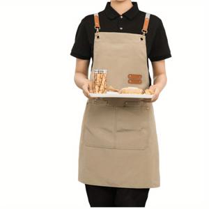 TEMU 1pc 스타일리시 블랙 & 브라운 폴리에스터 앞치마 포켓 - 커피 바, 레스토랑, 티샵, 플로리스트, 베이커를위한 완벽한 - 허리띠, 여성, 바리스타 앞치마에 이상적 | 스타일리시 앞치마 | 내구성 앞치마