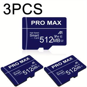 TEMU 3pcs 고속 SD 카드, PRO MAX 시리즈, A1 클래스 10 U3 V30, 1GB/512MB/256MB/128MB/64MB, 스마트폰, 태블릿, 카메라, 자동차 오디오, 게임 콘솔 및 더 많은 안전한 실제 용량 저장을 위한