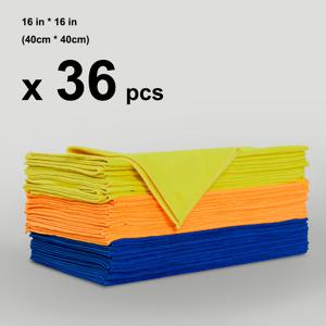 TEMU 36팩 마이크로파이버 수건, 스크래치 및 린트 프리, 다용도, 사각형, 현대 스타일, 세탁기 세탁 가능, 솔리드 패턴, 초미세 섬유, 200gsm, 가정, 사무실, 주방, 자동차 사용용.|수건