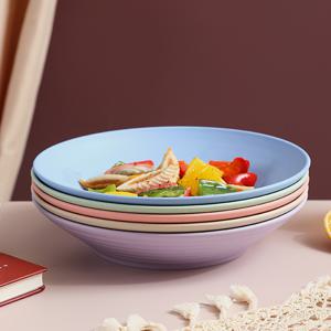 TEMU 5/10개, 9인치 깊은 용량 접시, 파스타 접시, 디저트 접시, 샐러드 접시, 가족 기숙사 주방 식당 파티용 테이블웨어 액세서리, 주방 용품, 5가지 색상