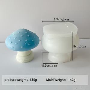 TEMU 1 X 실리콘 3D 버섯 촛불 모양, DIY 손수세제 플라스터 촛불 디퓨저 돌 및 손수 의식 그라인더