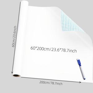 TEMU 1롤 접착식 화이트보드 벽지 - 60x200cm(23.6