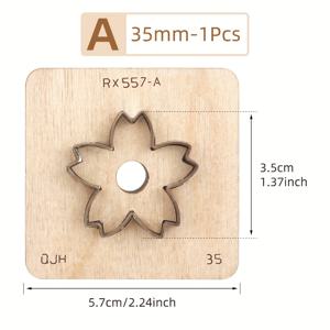 TEMU 1pc QJH 고탄소강 사쿠라 꽃 절단 모양, DIY 가죽 공예용 5잎 체리 꽃 디자인, 날카로운 칼날, 가방 패던트 및 귀걸이용 이상적인 선택, 특별한 선물 아이디어