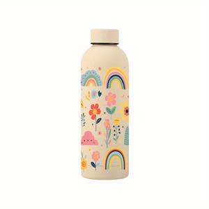 TEMU 1개, 500ml 스키니 텀블러, 3D UV 프린팅 꽃 무지개 패턴, 졸업 시즌 물병 스테인리스 스틸 이중벽 진공 단열 컵 뚜껑 포함, 스포츠 체육관 및 학교 복귀용 어머니의 날 간호사의 날 생일 선물