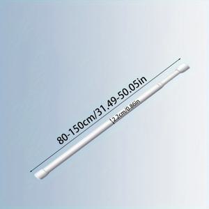 TEMU 1pc 현대적인 금속 조절 가능한 긴장력 커튼 로드, 확장 가능, 드릴 없음, 다목적, 욕실, 주방, 창틀, 발코니, 거실, 문 커튼, 창문 드라퍼리, 옷장 지원, 옷걸이 로드
