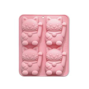 TEMU 1개, 4-in-1 행운의 고양이 실리콘 몰드, DIY 비누 수제 몰드, DIY 시멘트 석고 트레이 몰드 에폭시 레진 주입 몰드 데스크탑 공예 장식