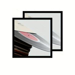 TEMU 12.5x12.5 레코드 프레임, 견고하고 가벼운 PVC 앨범 프레임, 비닐 레코드를 전시하기 위한 홈 데코 LP 레코드 프레임, 벽에 쉽게 걸 수 있는 12x12 LP 커버용
