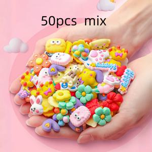 TEMU DIY 공예용 컬러풀 3D 실리콘 동물 및 꽃 참 50/100개 - 폰 케이스, 헤어 클립, 물병 등에 사용하는 생동감 있는 부드러운 고무 장식, DIY 공예 재료 | 기발한 참 | 컬러풀 실리콘 참