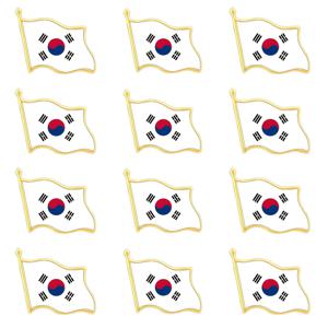 TEMU 12개 한국 국기 브로치 핀 - 합금 금속 남한 국장 옷핀, 가방 및 모자용 - K-POP 팬과 애국 행사에 완벽한 이벤트 라펠 핀 | 내구성 있는 액세서리|태극기