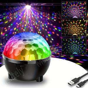TEMU MSLITELY 디스코 볼 라이트, 5인치 6LED USB 전원, Type-C, 블랙 PVC, 바닐링 마감, 실내 스테이지 및 파티 조명, 배터리 없음, 스테이지 조명 | 디스코 볼 | USB 전원 라이트