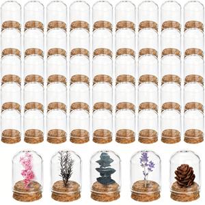 TEMU 50개 미니 유리 클로크 재고와 코크 뚜껑 - 8ml 돔 디스플레이, 표본, 꽃, 파티 선물용 - 예술 및 공예, 장식 보관, 독특한 선물 전시, 파티 선물 재고와 함께 완벽합니다. | 장식 디스플레이 재고 | 유리 구조, 미니어처 재고