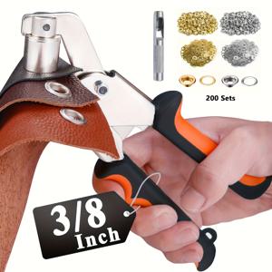 TEMU 1세트 200개 10mm 아이렛 펀치 세트 - DIY 타포린, 인조 가죽 및 방수 원단 프로젝트용 링 포함, 봉제 및 공예 필수품