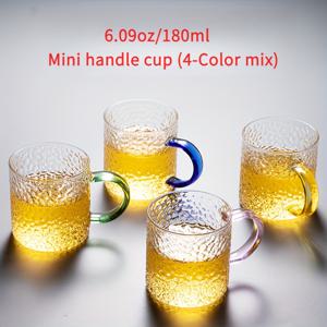 TEMU 4pcs 우아한 두꺼운 고바로실리케이트 유리 컵, 6.09oz/180ml, 손잡이가 있는 절연 - 커피, 차, 우유, 주스에 완벽함 | 전자레인지 및 오븐 안전, 재사용 가능, 미끄럼 방지, 아침 식사, 한ук카, 추수 감사절, 크리스마스, 할로윈, 부활절, 휴일 선물 컵에 이상적 | 우아한 컵 디자인 | 내구성 있는 유리