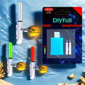 TEMU DIY풀 로드 팁 더블 벨 라이트 + CR425 충전식 배터리 충전기 키트 낚시용 전자 낚싯대에 사용되는 후크 감지, 색상 변경 팁, 캐스팅, 바다 낚싯대, 형광 야간 발광 스틱 및 해안 낚시 알람 플로트 세트