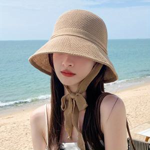 TEMU 여성용 통기성 버킷햇 3색상 선택 가능, 접이식 낚시꾼 모자, 컷아웃 페이스 바이저, 비치 아웃도어 캐주얼 방풍 선캡|벙거지모자